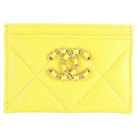 chanel yellow card holder|chanel card holder men's.